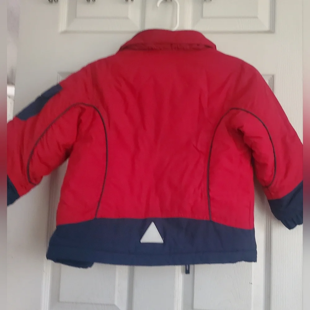 L.L. Bean Kids Red and Navy Puffer Jacket Size 5/6